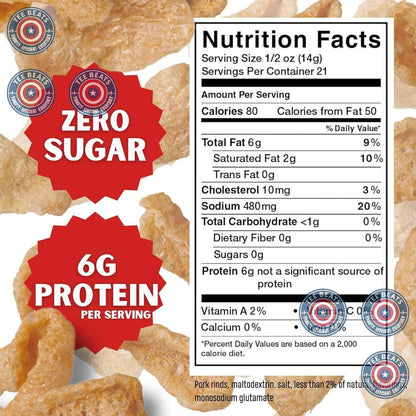 Lowrey's Bacon Curls Microwave Pork Rinds (Chicharrones), Original – Gluten-Free Single-Serve Crunch for Kids' Lunchboxes and Snack Time