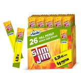 Slim Jim Smoked Meat Sticks, Vlasic Dill Pickle Flavor – 6g Protein Lunchbox Snack for School and After-School