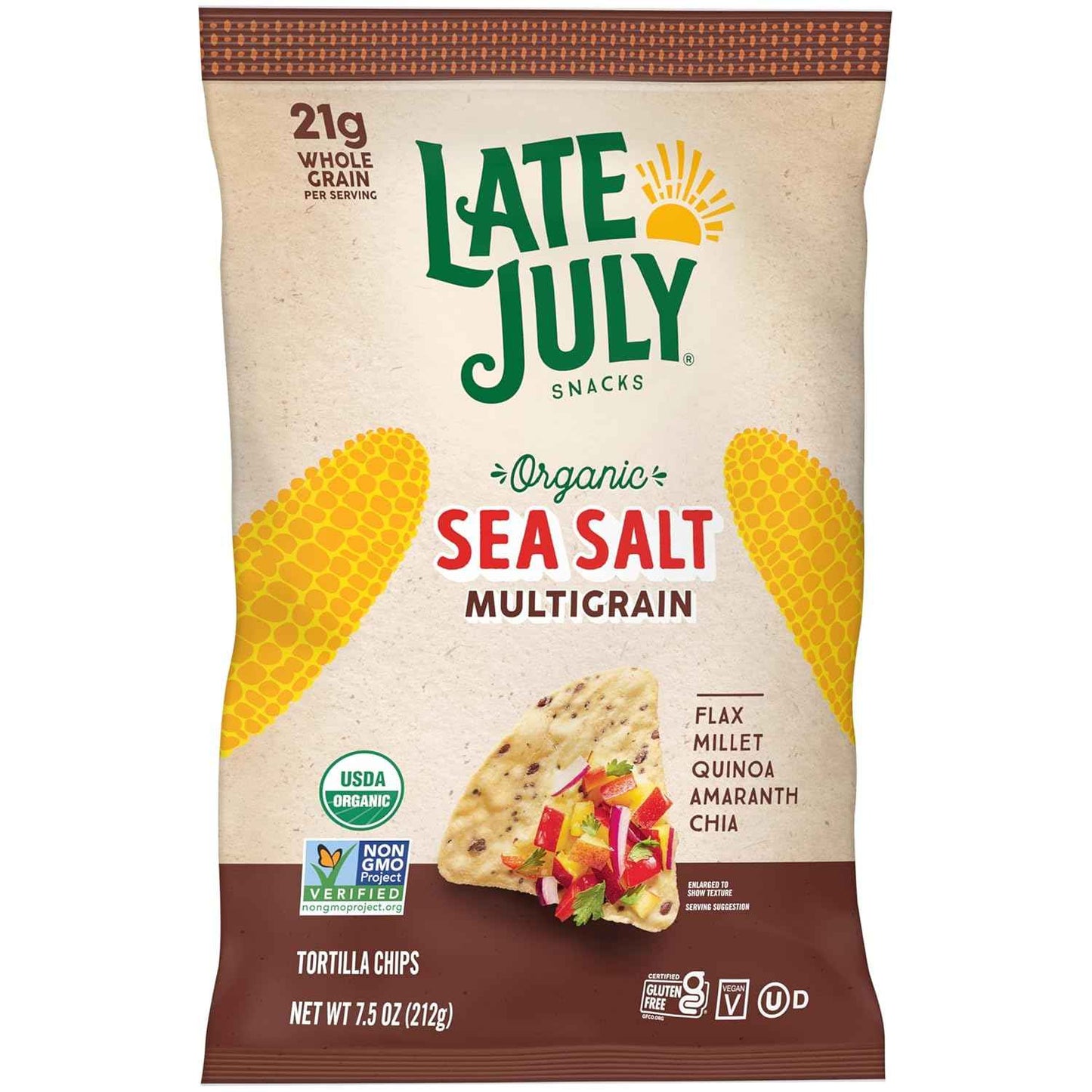 Late July Organic Sea Salt Multigrain Tortilla Chips – Mindful Office Desk Snack for Clean-Ingredient Lifestyles