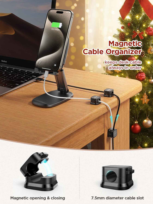 JOYROOM Transparent Magnetic Cable Clips for Wall-Mounted TV, Rout HDMI and Power Cords Along Entertainment Center