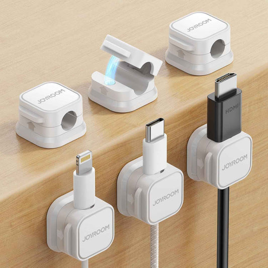 JOYROOM Magnetic Cable Clips for Living Room TV Console, Stylish Adhesive Wire Organizer