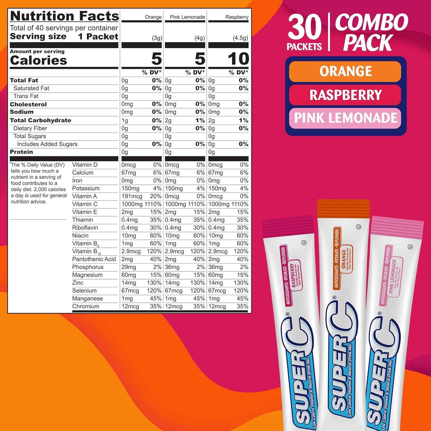 Super C Singles to Go Powder Packets – Portable Hydration Mix for Hiking and Trail Days