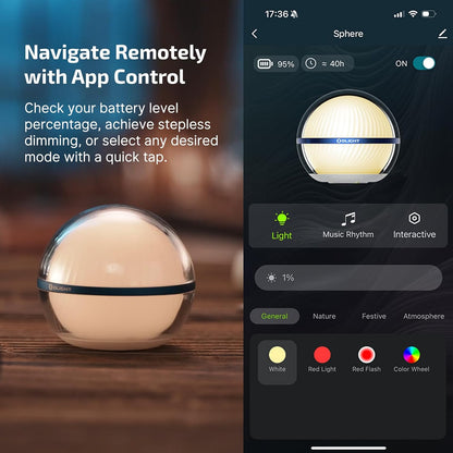 7-button base switch for quick lighting mode changes without phone