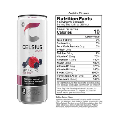 CELSIUS Assorted Flavors Functional Energy Drink Variety Pack – Clean Morning Ritual Boost for Wellness Routines
