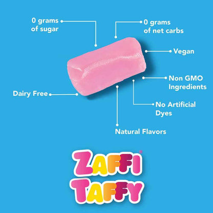 Zollipops KETO Taffy Assorted Fruit Pack of 2 – Sugar-Free Holiday Gift Basket Addition for Health-Conscious Loved Ones