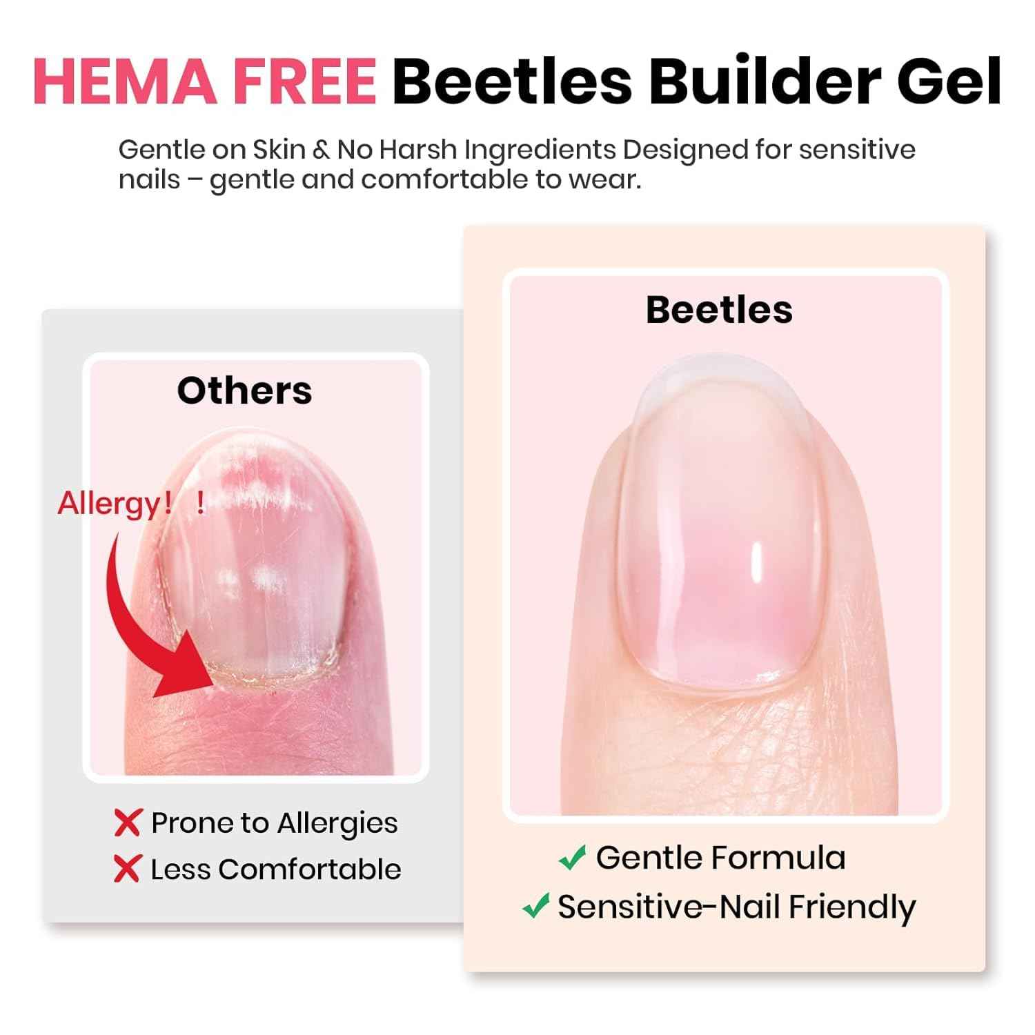 Beetles HEMA-Free Builder Gel – 30-Day Chip-Free Manicure for Busy Hands and Workdays