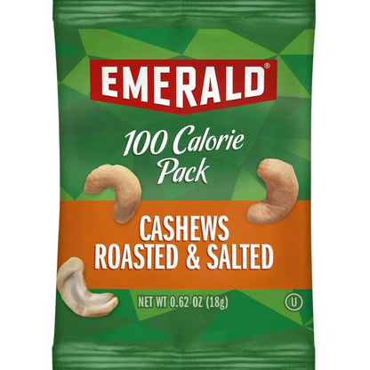 Emerald Nuts Roasted and Salted Cashews 7ct – Single-Serve Office Snack Pack for Focus Breaks and Commuter Bag Energy