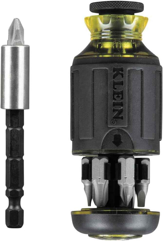 Klein Tools 32308 Stubby Multi-Bit Screwdriver – Fast Bit Swaps for Electricians on Tight Job Sites