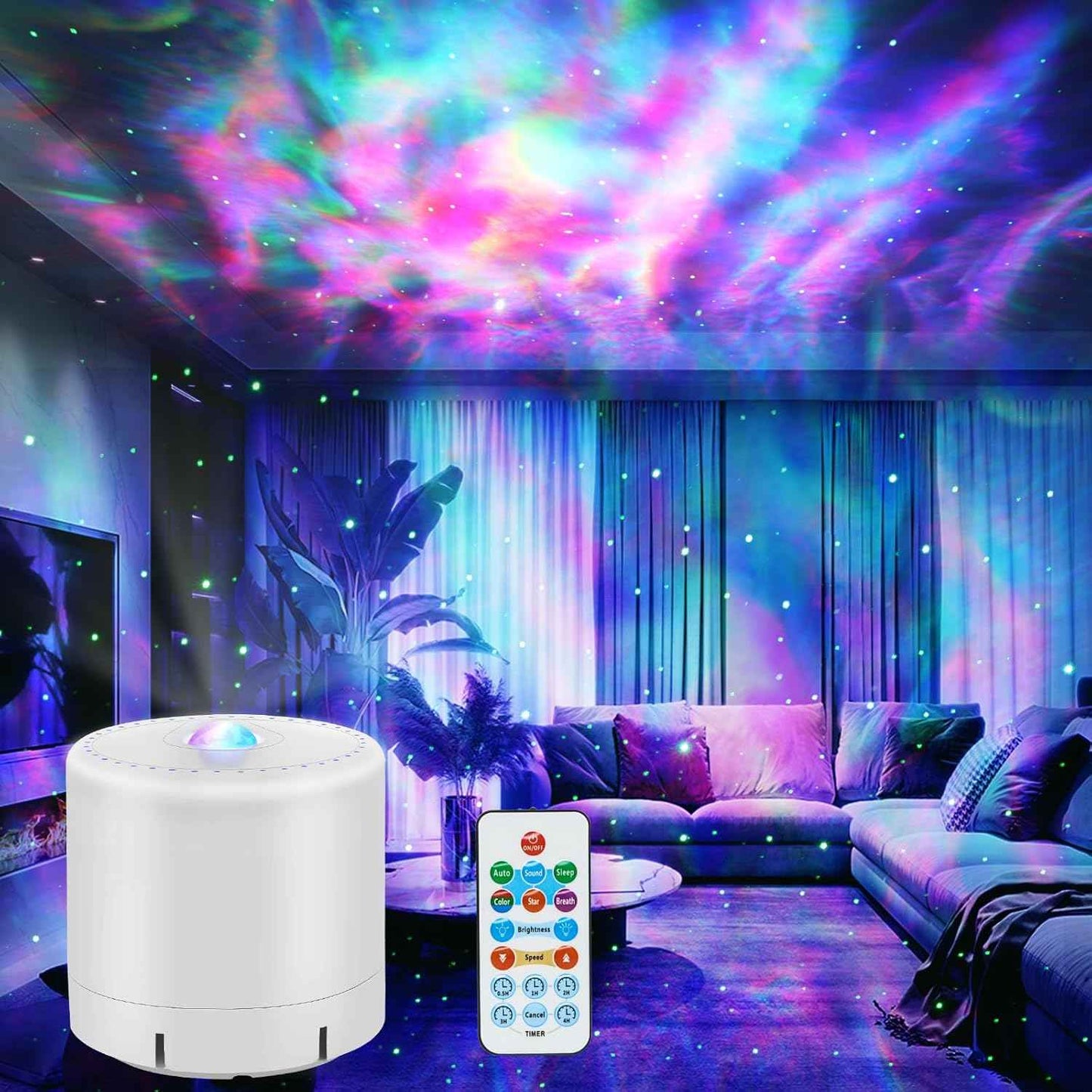 Star Projector with Timer and Music Sync – Thoughtful Housewarming and Holiday Gift for Couples, Teens, and Grandkids, Aurora Borealis Light