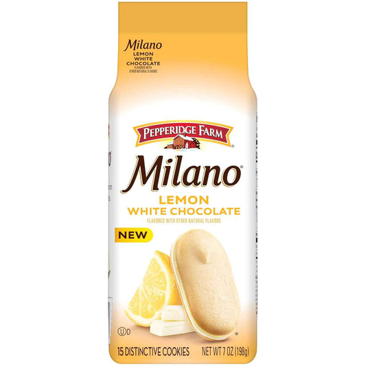 Pepperidge Farm Milano White Chocolate Lemon Cookies – Elegant Hostess Gift for Dinner Parties and Holiday Cookie Trays
