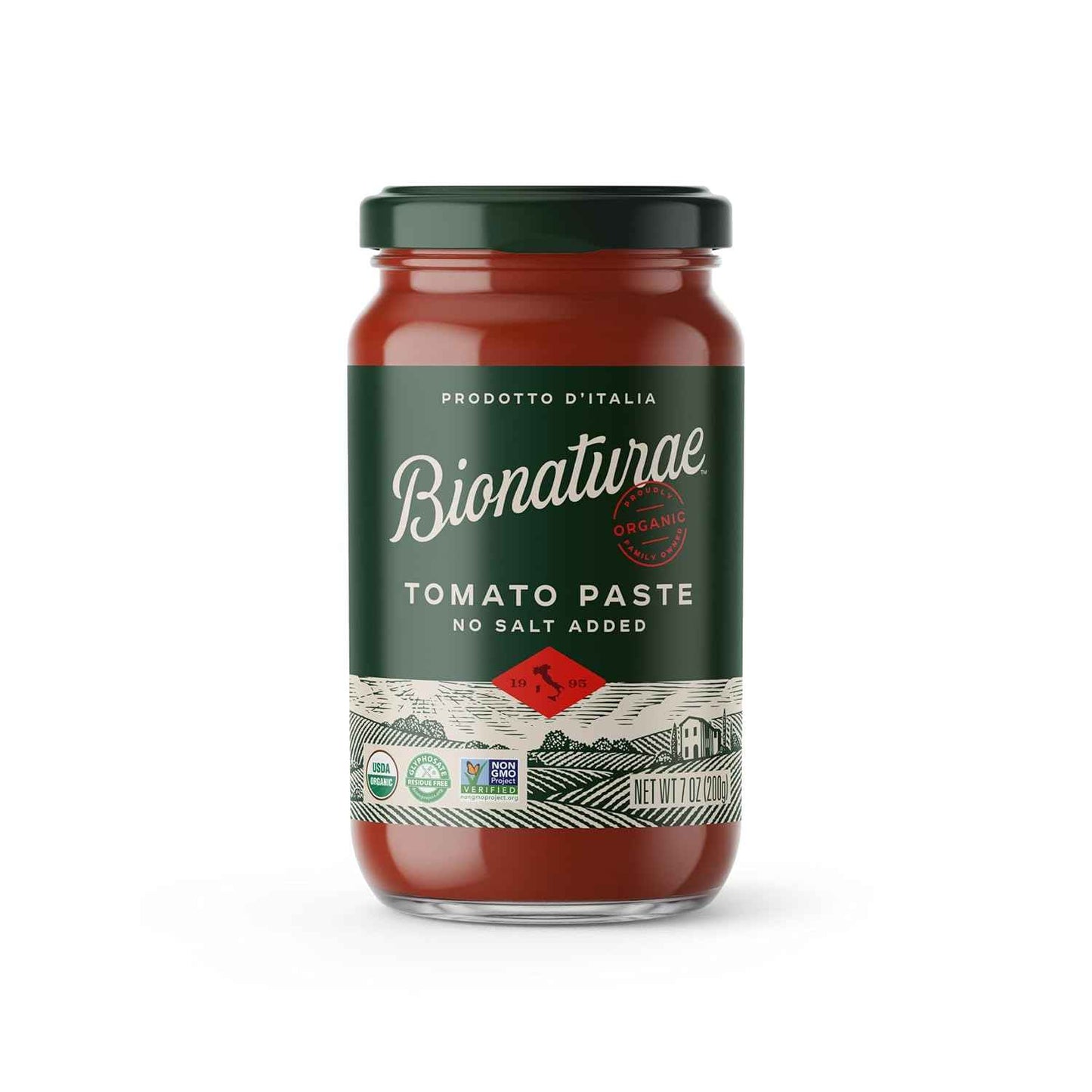 Bionaturae Organic Tomato Paste - No Added Sugar Keto Friendly Pantry Essential for Low Sodium Whole Food Cooking, 7 Oz