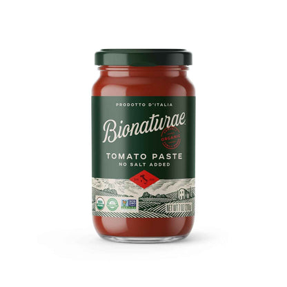 Bionaturae Organic Tomato Paste - No Added Sugar Keto Friendly Pantry Essential for Low Sodium Whole Food Cooking, 7 Oz