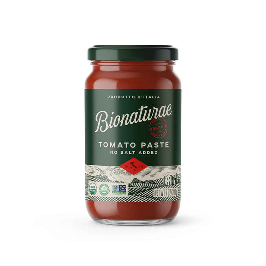 Bionaturae Organic Tomato Paste - No Added Sugar Keto Friendly Pantry Essential for Low Sodium Whole Food Cooking, 7 Oz
