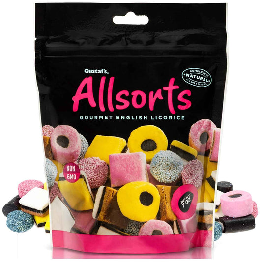 Gustaf's Licorice Allsorts 7 oz Bag – All-Natural Soft Candy for Family Movie Night at Home