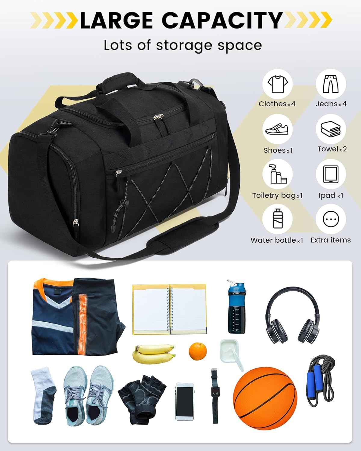 Vorspack Duffel Bag - Thoughtful Birthday Gift for Him, Carry-On Weekender with Shoe Compartment