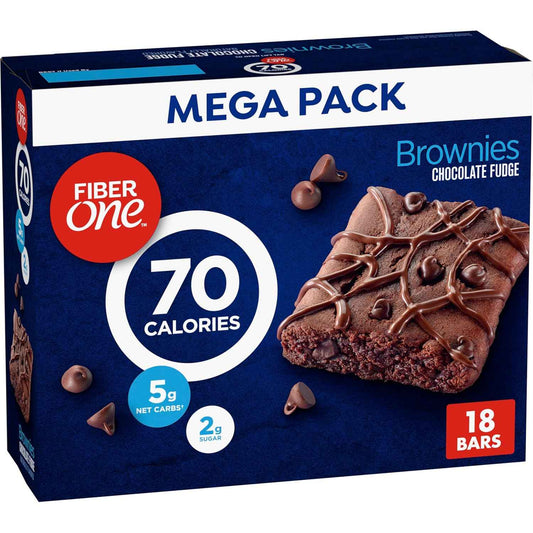 Fiber One Chocolate Fudge Brownies, Portion-Controlled Family Snack Bars for Pantry Stocking, Mega Pack