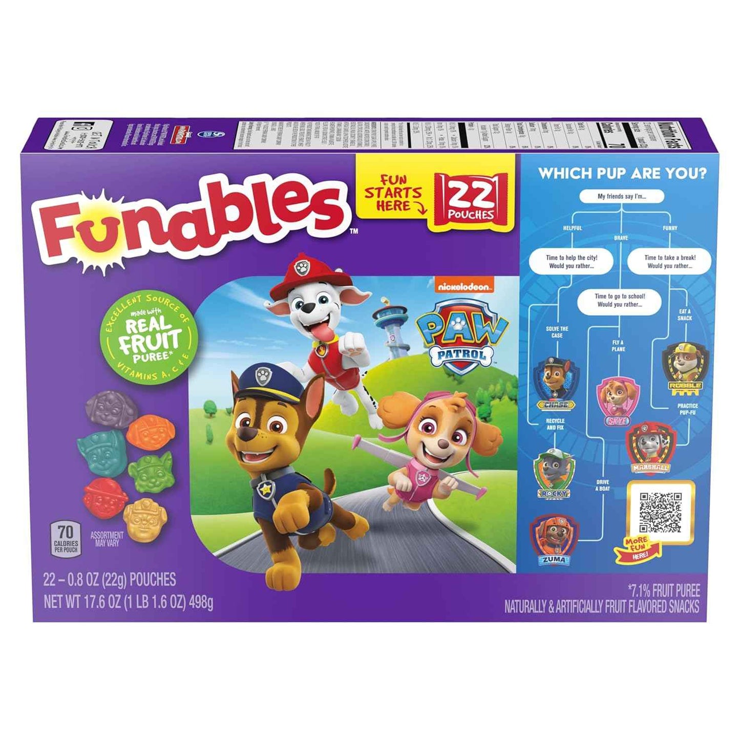 Funables PAW Patrol Fruit Gummies – Themed Party Treat for PAW Patrol Birthday Celebrations, 22 Pouch Box