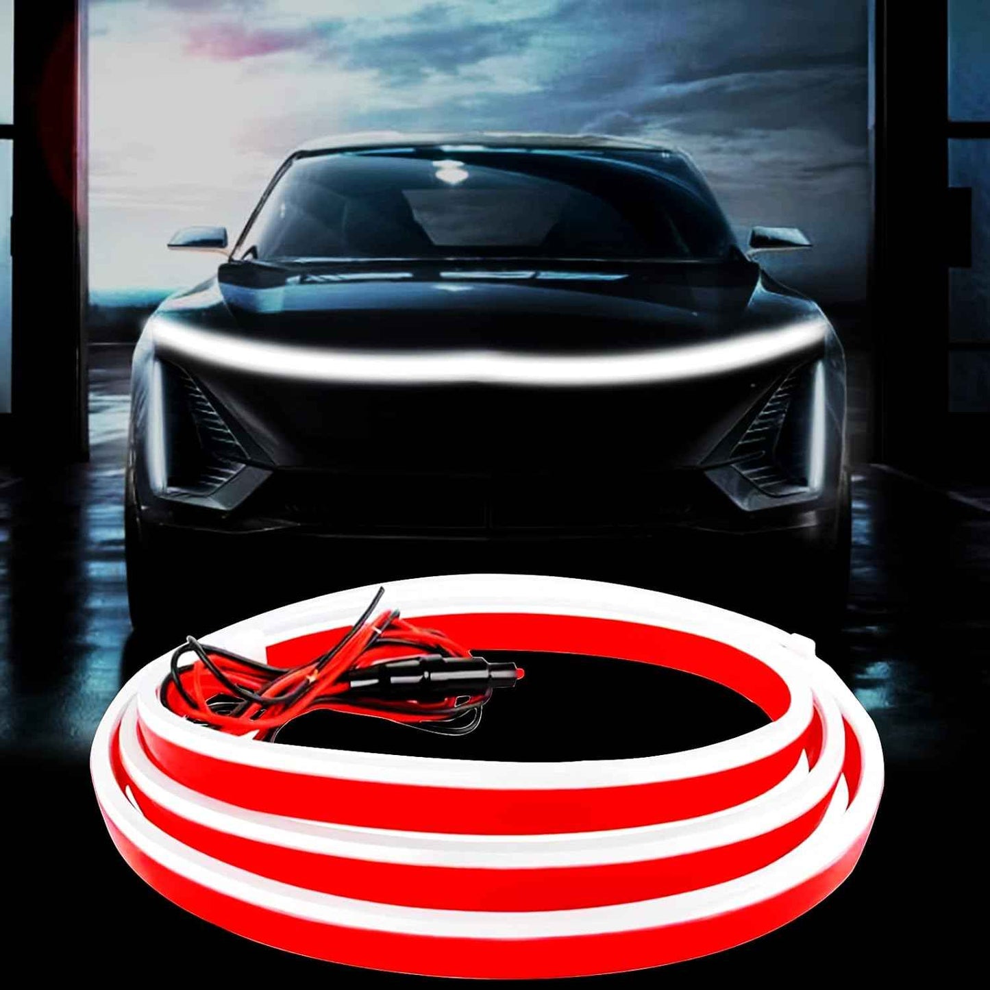 Truck & SUV LED Hood Light Strip – Unique Holiday Gift for Car Enthusiasts, Waterproof Daytime Running Light