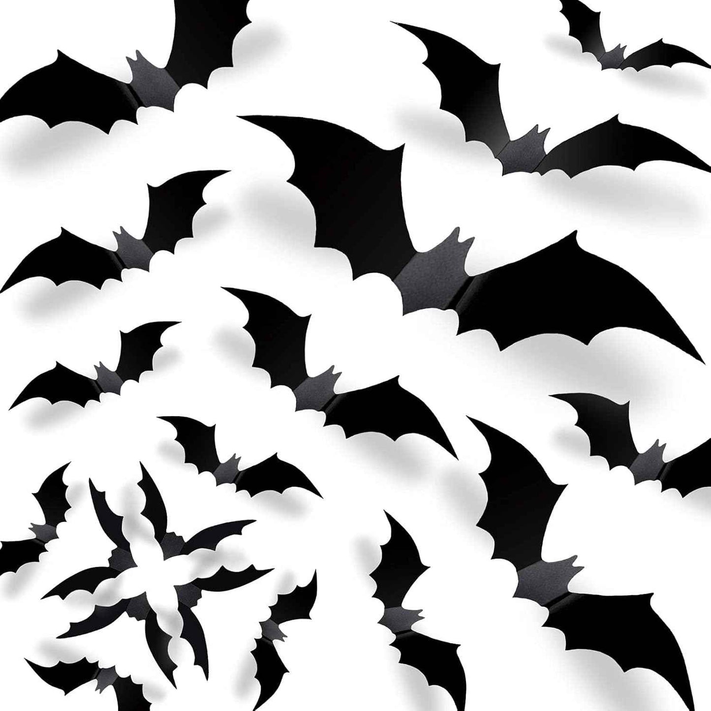 CESOF Kids Halloween Craft Set – 70 Foldable 3D Black Bat Stickers, No-Glue Wall Activity for Playroom & Family Living Room
