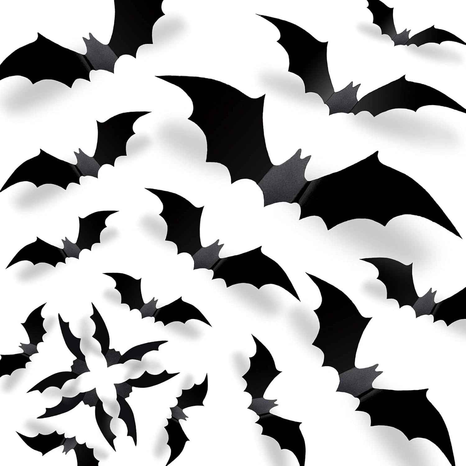 CESOF Kids Halloween Craft Set – 70 Foldable 3D Black Bat Stickers, No-Glue Wall Activity for Playroom & Family Living Room