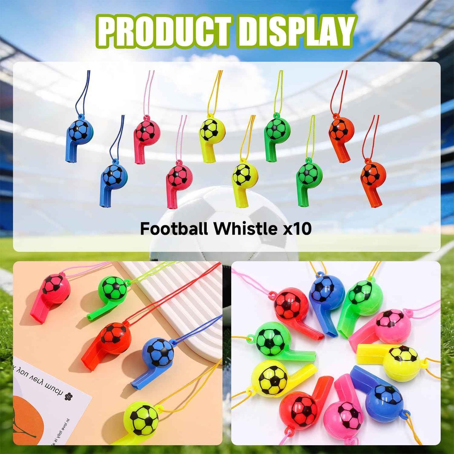 60PCS Soccer Party Favors, Soccer Goodie Bag Stuffers with 10 x 6.5 Inch Bags Keychain Medal Tattoo Sticker Slap Bracelets Whistles, for Kids Soccer Birthday Party Decorations Supplies Souvenirs