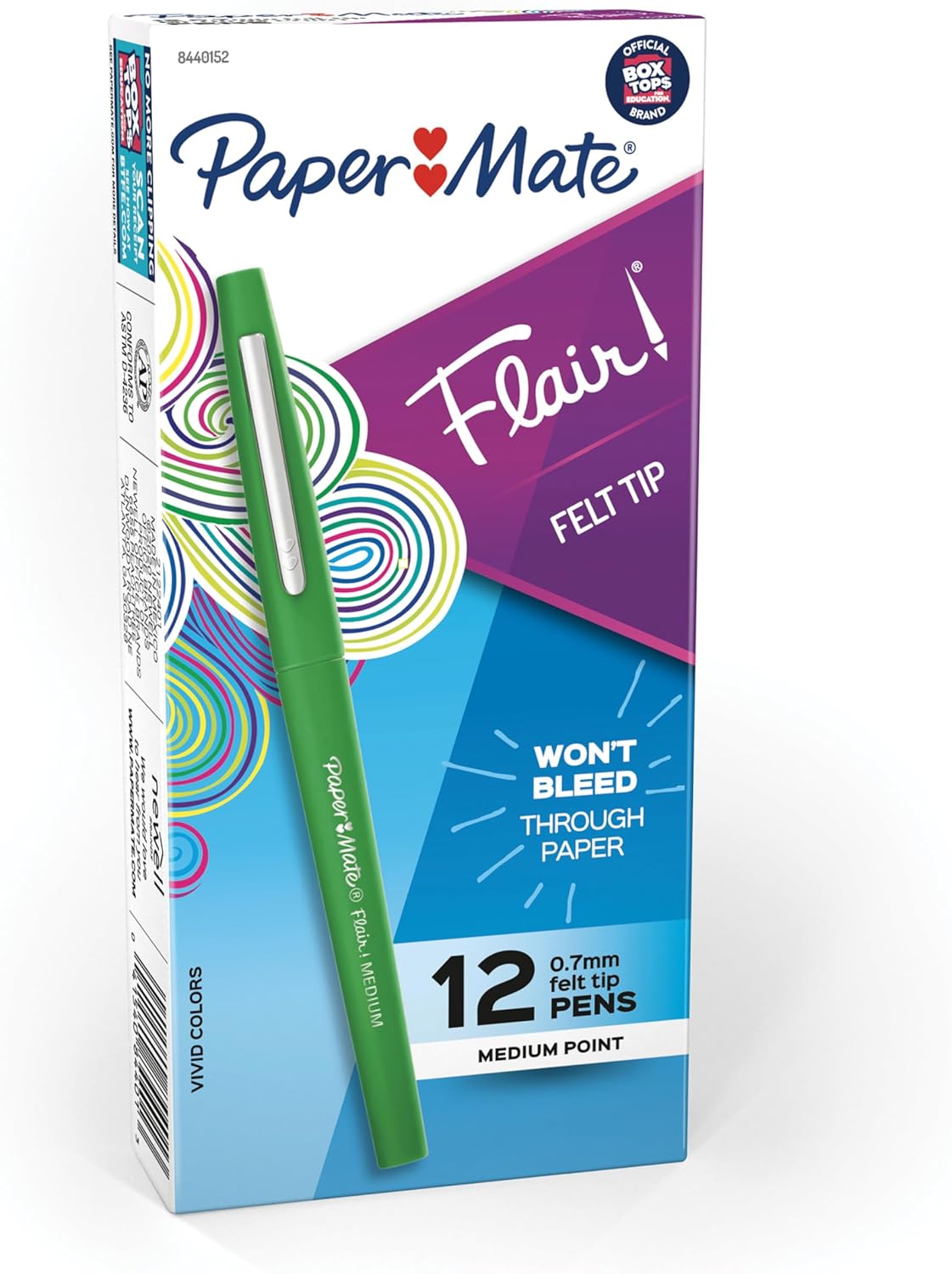 Paper_Mate_Flair_Point-Guard_Porous_Point_Pens_12_Green_Pens_(8440152)