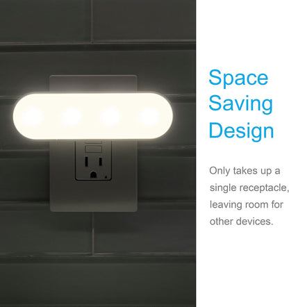 GE_Ultrabrite_LED_Light_Bar_Night_Lights_Plug_Into_Wall_Room_Decor_Ambient_Lighting_Dusk_to_Dawn_Sensor_Bright_Nightlight,_White,_100_Lumens,_2_Pack