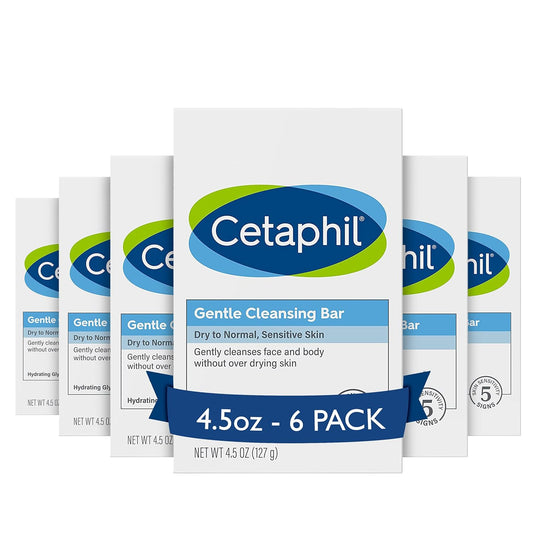 Cetaphil_Gentle_Cleansing_Face_and_Body_Bar,_4.5_oz_Bar_(Pack_of_6),_Nourishing_Cleanser_Bar_For_Dry,_Sensitive_Skin,_Non-Comedogenic,_(Packaging_May_Vary)