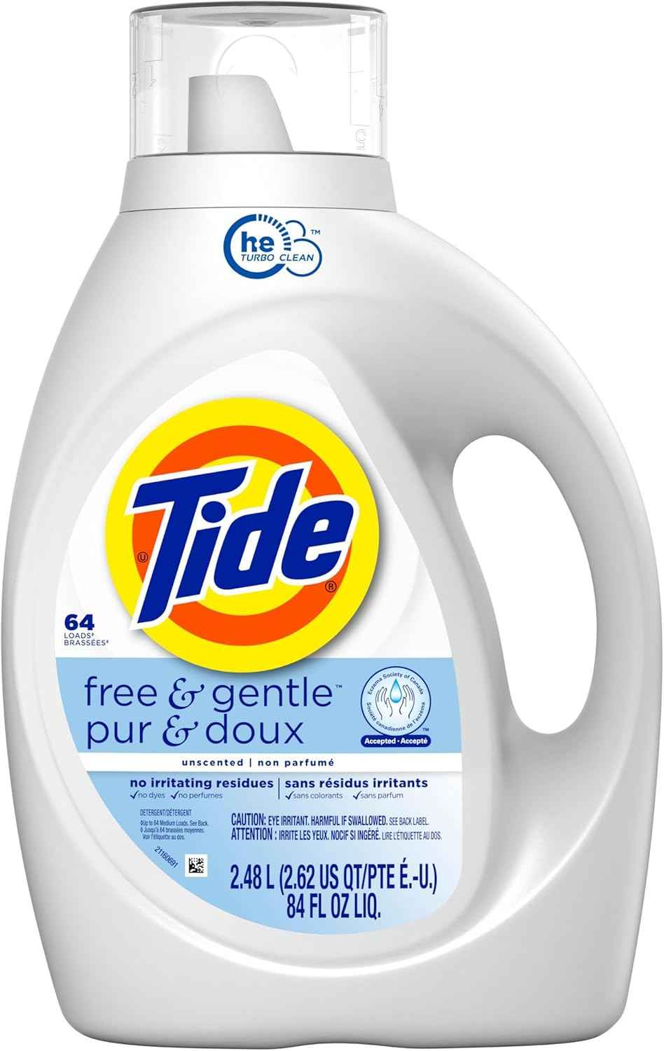 Tide Free & Gentle Liquid Laundry Detergent, Tide Laundry Detergent, Clean Laundry Detergent