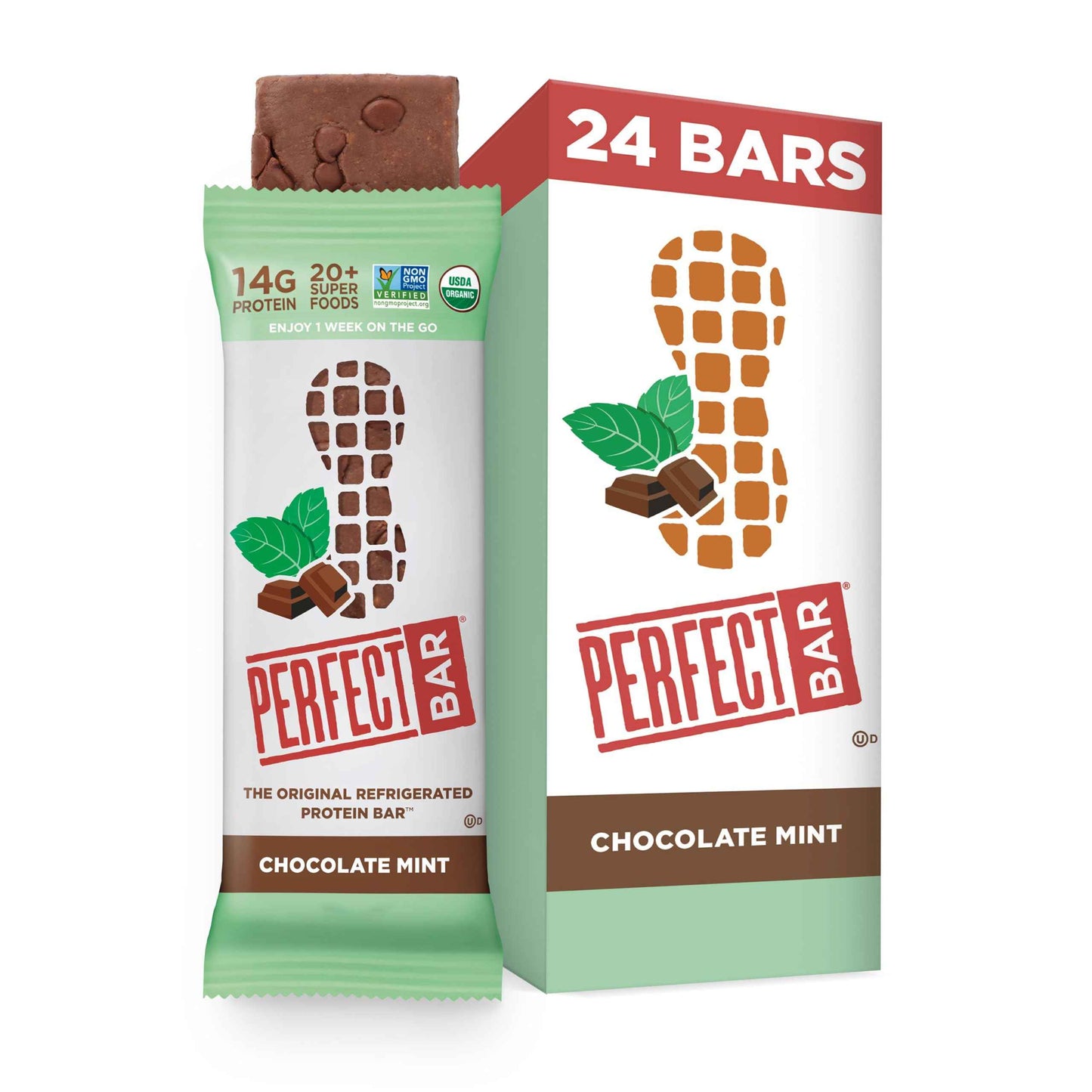 Perfect Bar Protein Bars, Gluten Free, Made with Organic Honey, Cookie Dough Texture, Refrigerated