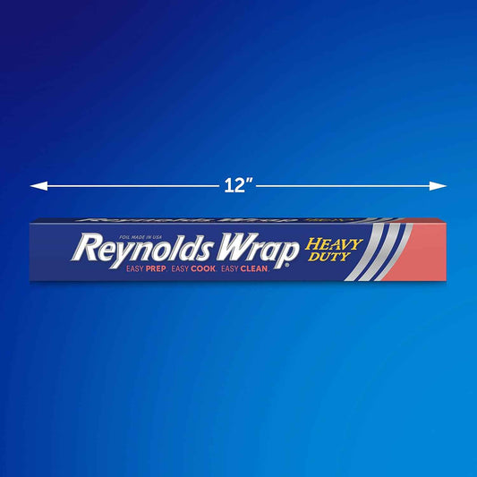 Reynolds Wrap Heavy Duty Aluminum Foil Roll, Thick Heavy Duty Foil for Added Strength and Durability, Secure Easy Open and Close Tab