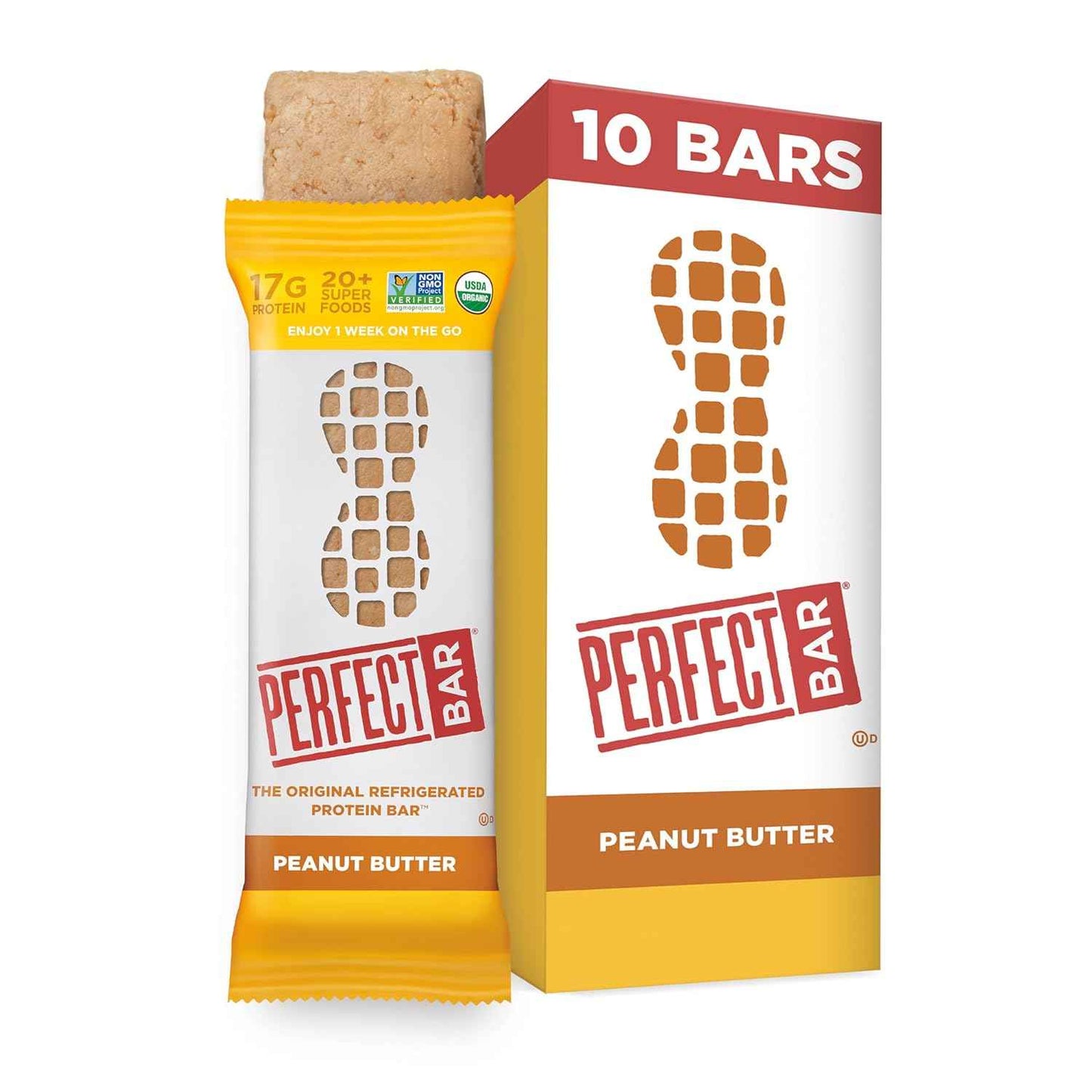 Perfect Bar Protein Bars, Gluten Free, Made with Organic Honey, Cookie Dough Texture, Refrigerated