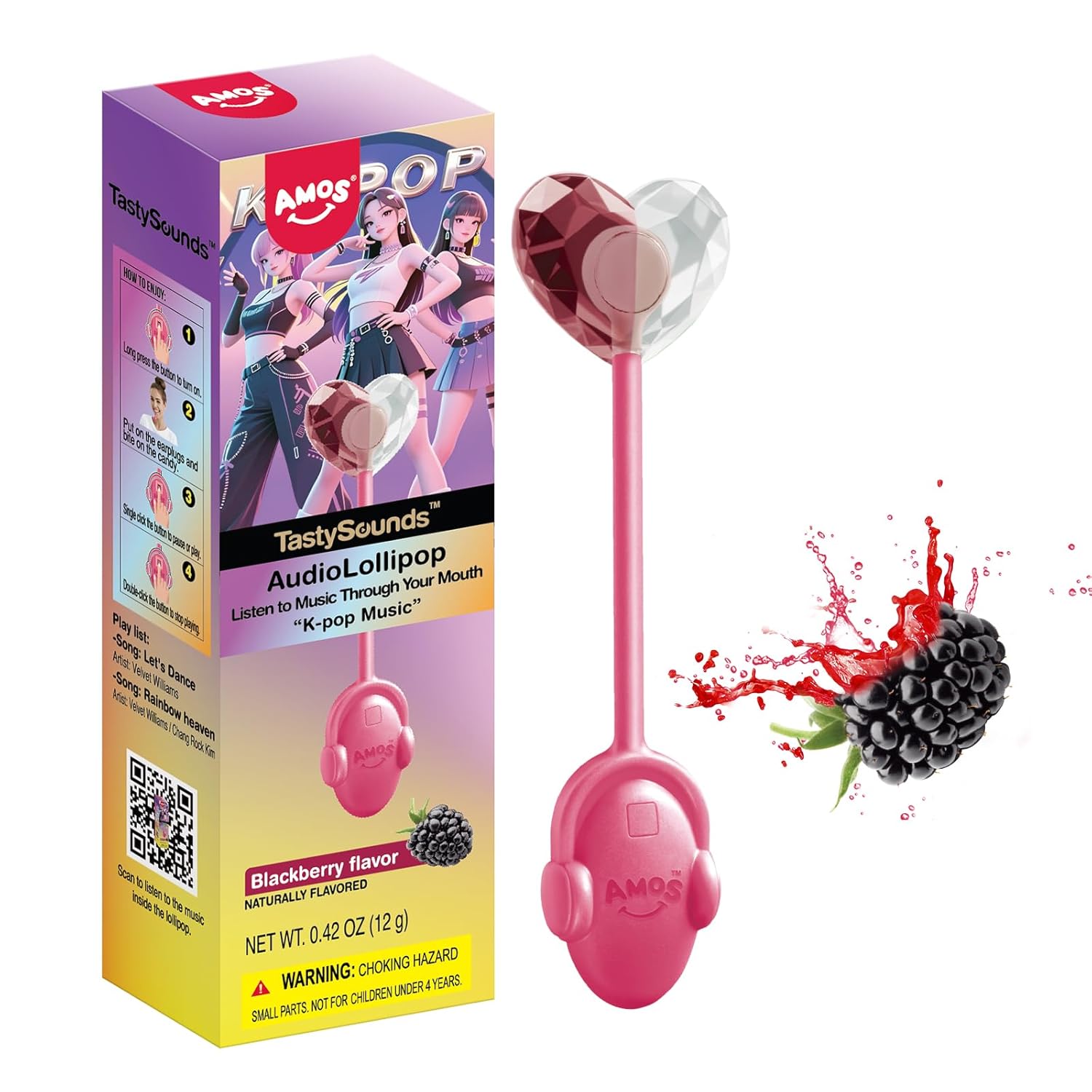 Amos_Music_Lollipop_Candy,_Audio_Singing_Lollipop,_Individually_Wrapped_Natural_blackberry_Flavor_(1_Pack)