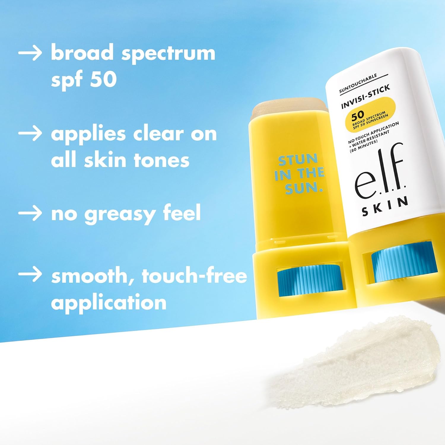 e.l.f._SKIN_Suntouchable_Invisi-Stick_SPF_50,_Clear_Sunscreen_For_A_Natural_Finish,_Made_With_Moisturizing_Sunflower_Seed_Oil,_Vegan_&_Cruelty-Free