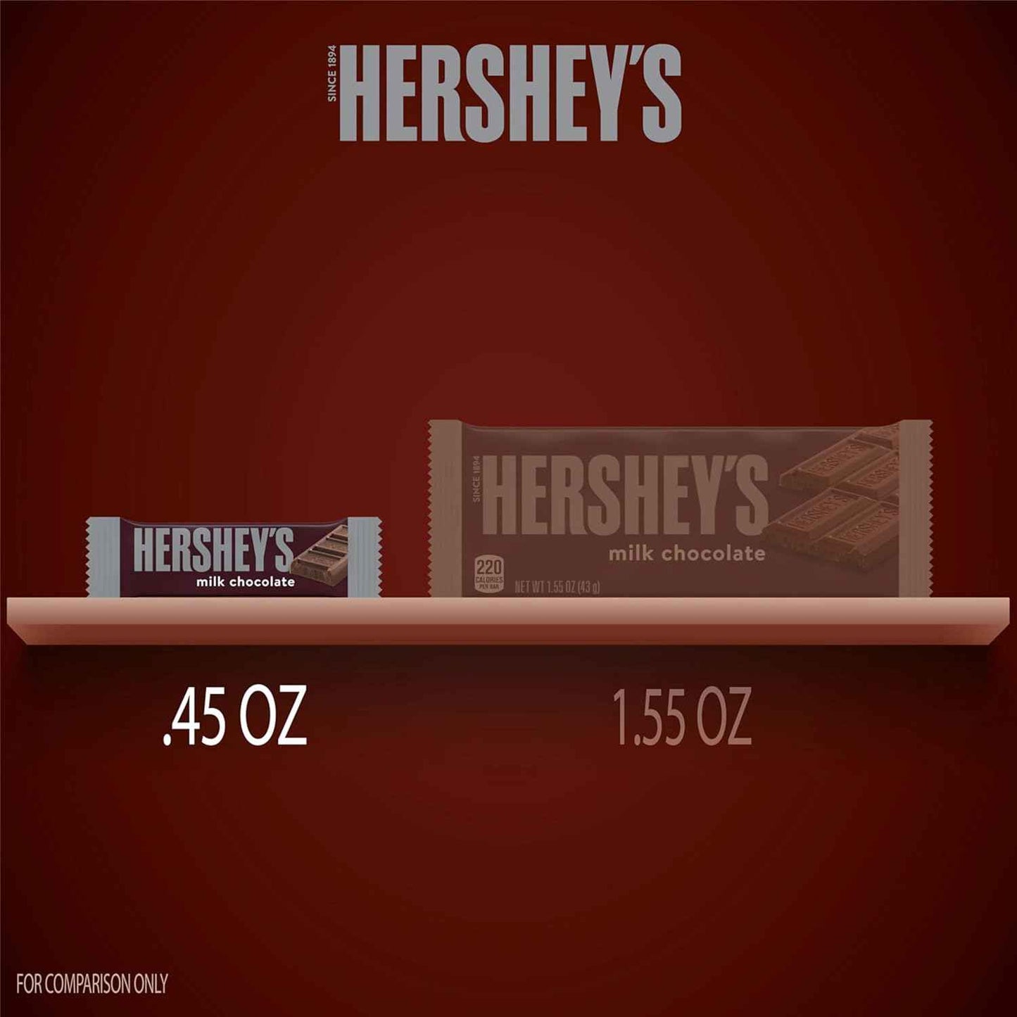 HERSHEY'S Milk Chocolate Snack Size, Candy Bars, 11.25 oz