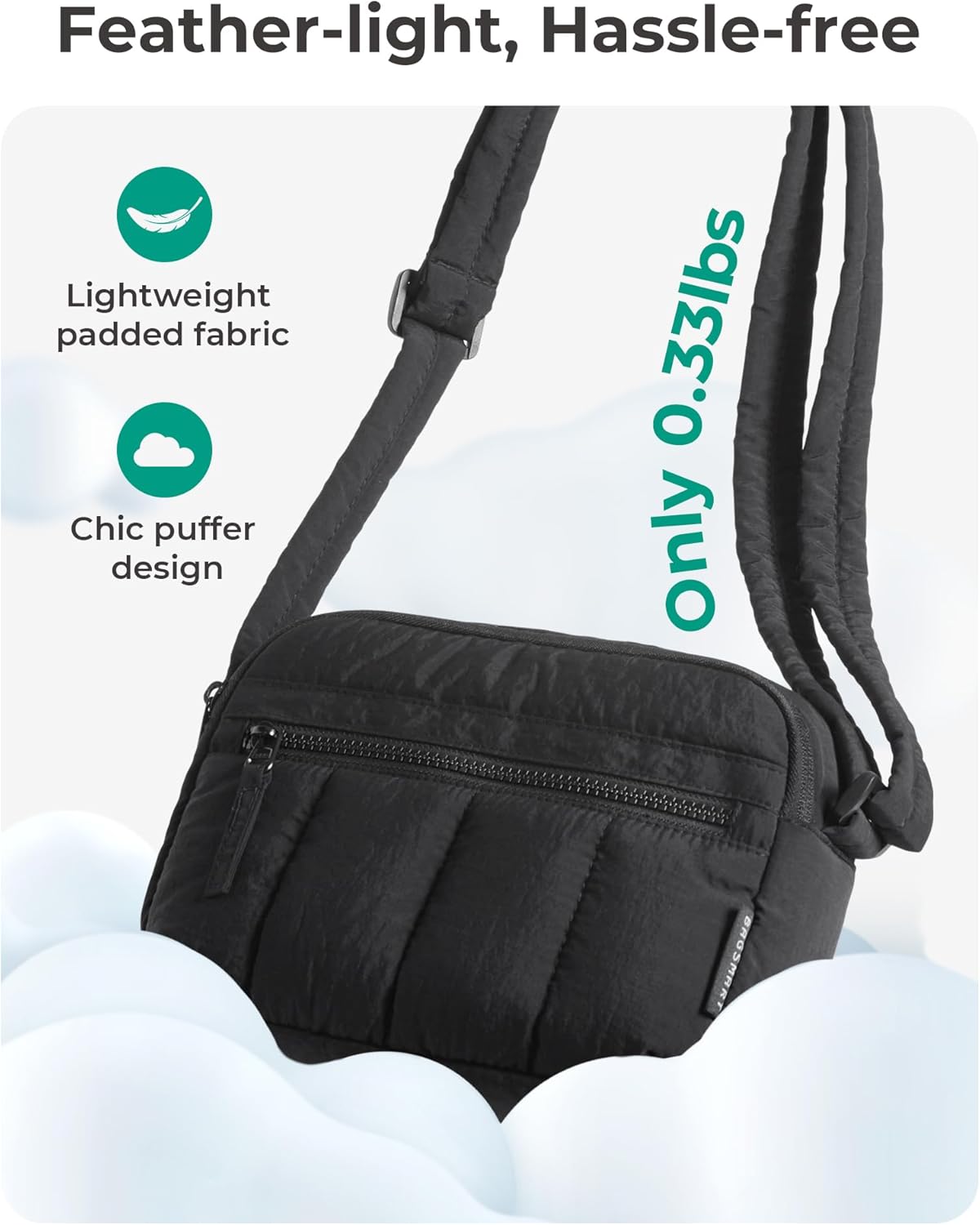 BAGSMART_Cross_Body_Purse,_Mini_Crossbody_Bags_for_Women_Travel_Purse,_Puffy_Shoulder_Handbag_Wallet_with_RFID_Blocking_Slots,_Black-small
