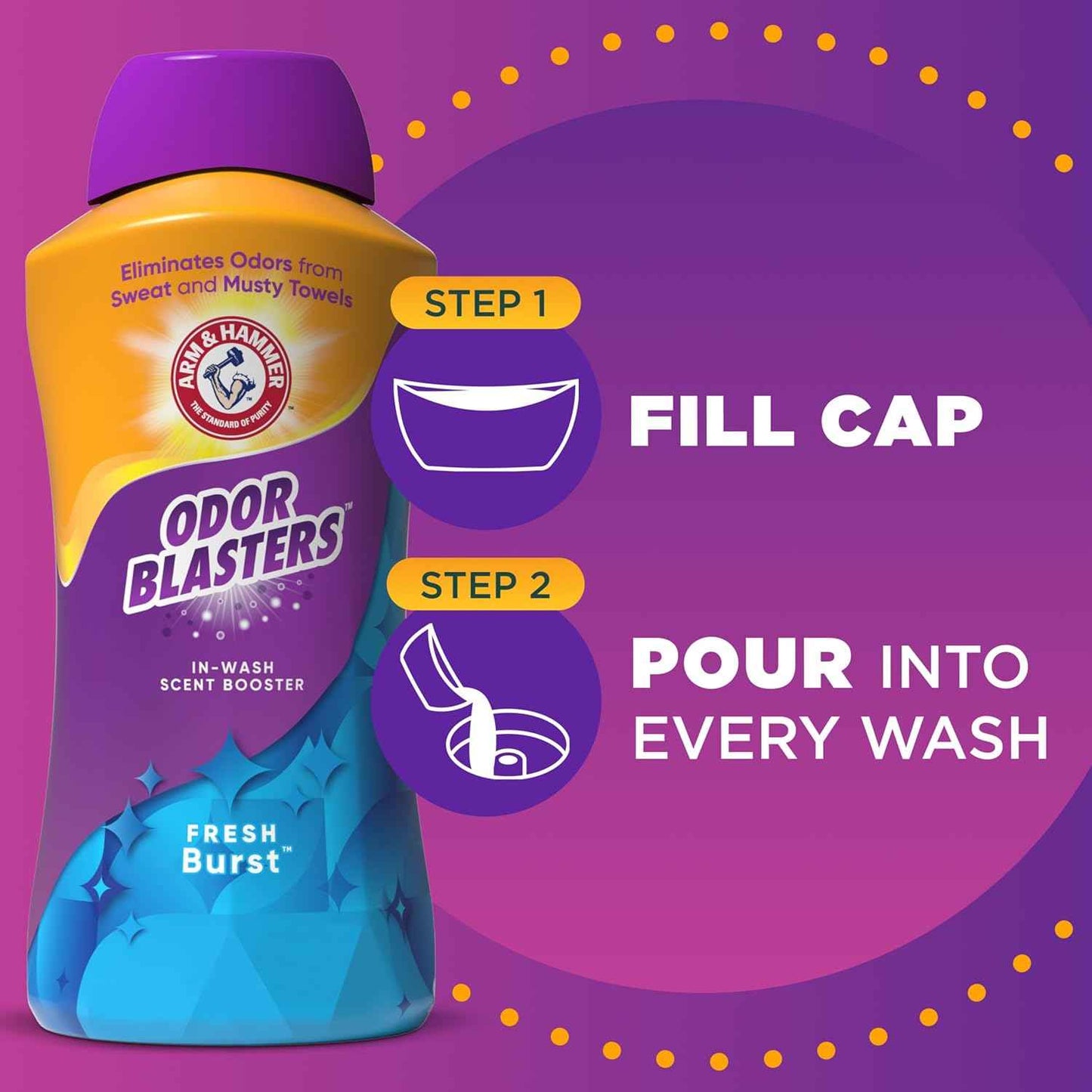 ARM & HAMMER Odor Blasters In-Wash Scent Booster, Laundry Scent Booster Fresh Burst Scent