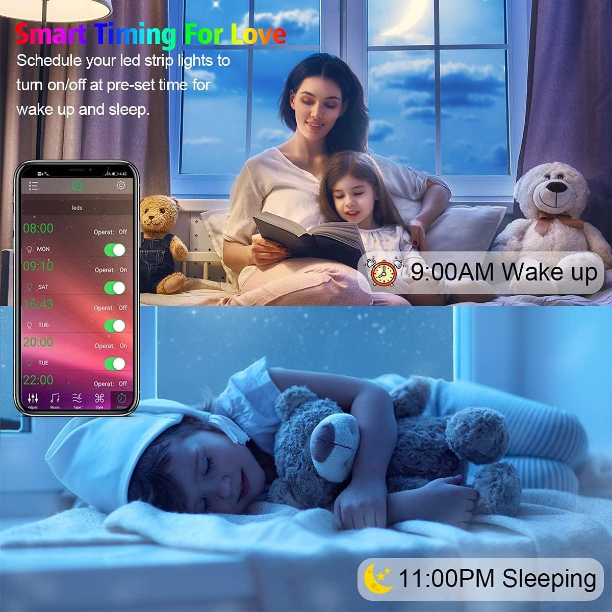 KIKO_Powered_Led_Strip_Lights,_20ft_one_Sets_of_Strip_Light_with_4_AA_Battery_Box/USB_RGB_LED_Light,_Remote_and_APP_Control