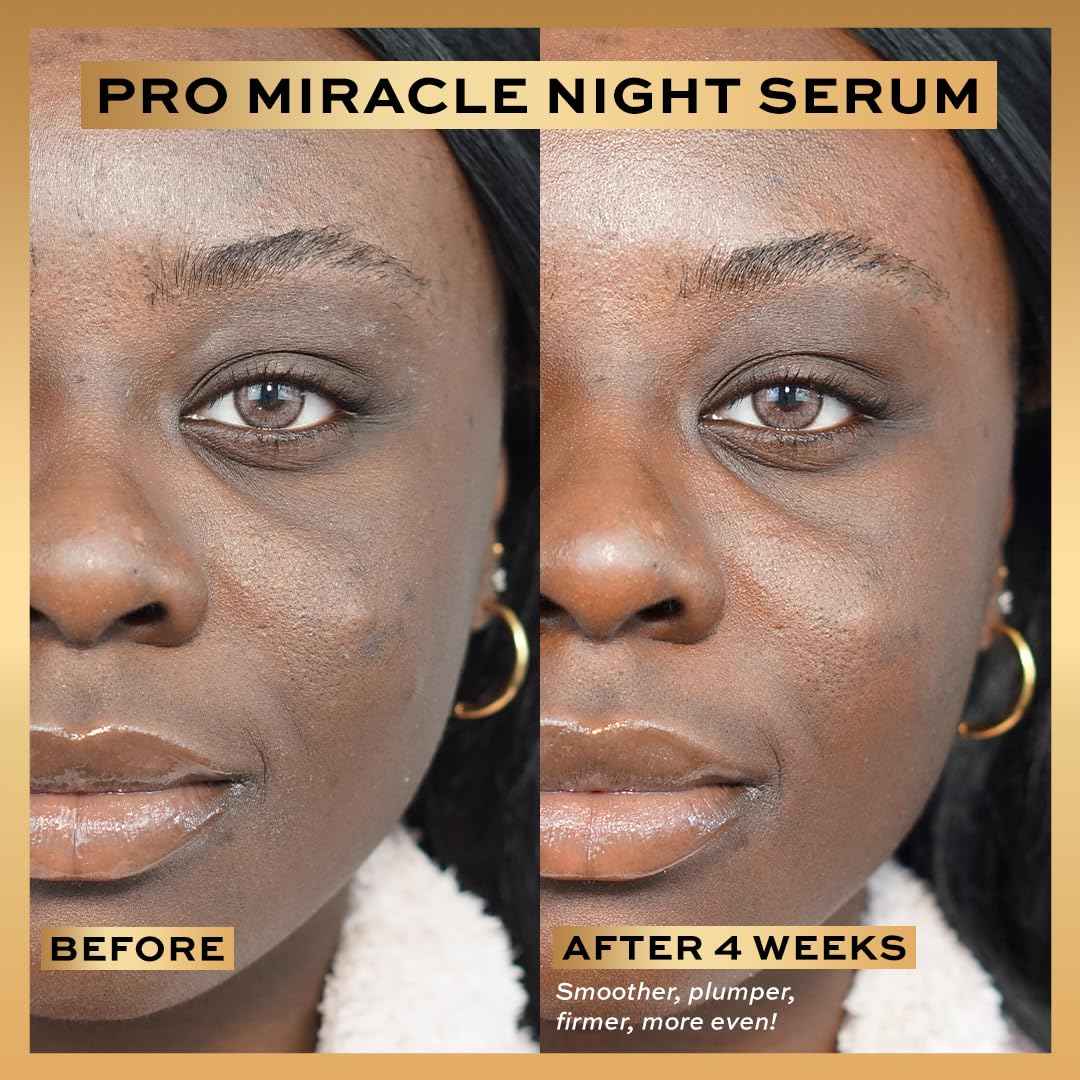 Revolution Pro Miracle Night Rescue Serum Advanced Complex, Overnight Face Serum, Smooths & Plumps Skin with Hyaluronic Acid & Peptides, 1 oz