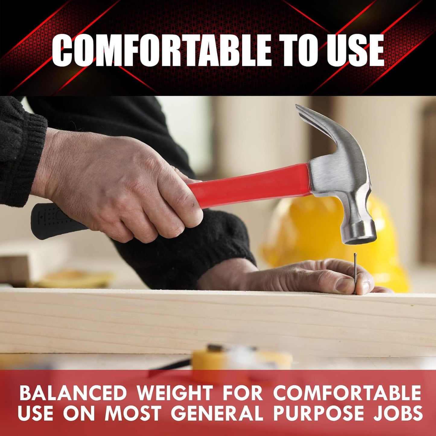 YIYITOOLS_Claw_Hammer_With_fiberglass_Handle_–_16-oz,_Red_and_Black_(YY-1-003)