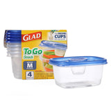 GladWare Soup & Salad Food Storage Containers for Everyday Use | Medium Rectangle Containers for Food Storage | Containers Hold up to 24 Ounces of Food