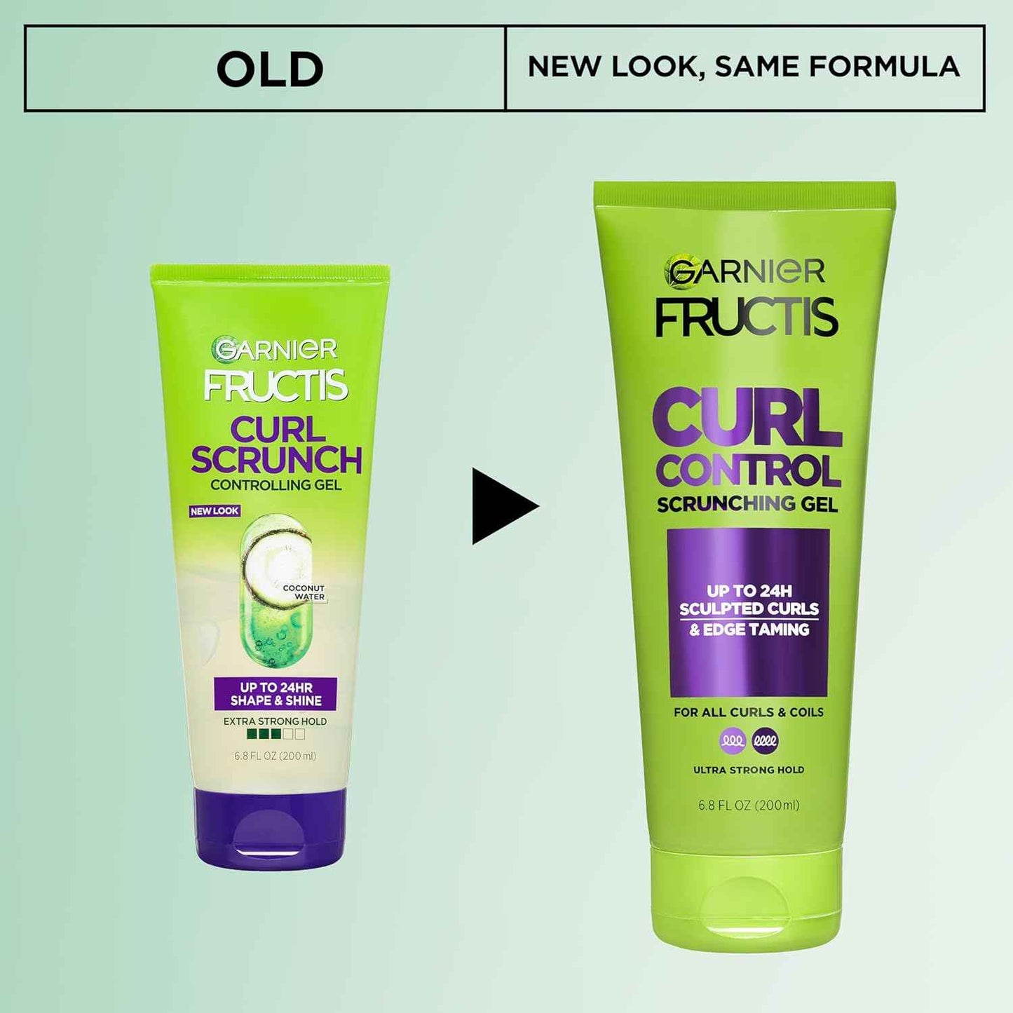 Garnier Fructis Curl Control Scrunching Hair Gel, Curl Jelly for Curly, Wavy, and Coily Hair with Frizz & Edge Control, Up to 24 HR Shape & Shine