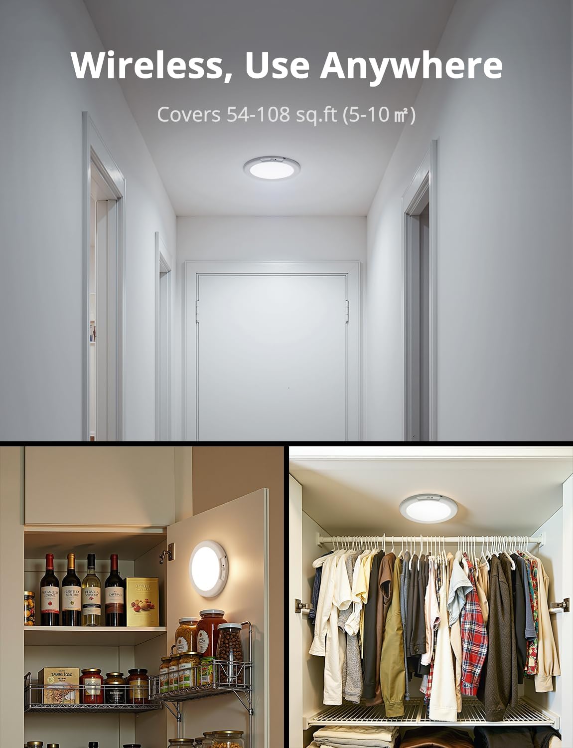 Combuh_Battery_Operated_Shower_Light_Waterproof_Inside,_Rechargeable_Motion_Sensor_Ceiling_Lights_Battery_Powered_with_Remote,_No_Wiring_Magnetic_Cordless_LED_Overhead_Lighting_for_Closet_Hallway