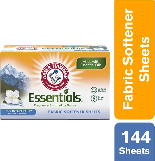 ARM & HAMMER Fabric Softener Sheets, Mountain Rain 144ct