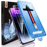 MAGIC JOHN for iPhone 14 Pro Max 6.7 inch Tempered Glass Screen Protector, Auto Dust-Elimination Installation, Bubble Free, Dynamic Island Compatible, HD Clear, Easy Installation