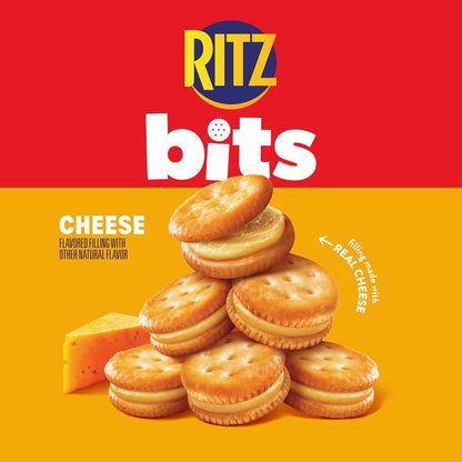 RITZ Bits Cheese Sandwich Crackers, Bulk Lunch Snacks, 40 Snack Packs (4 Boxes)