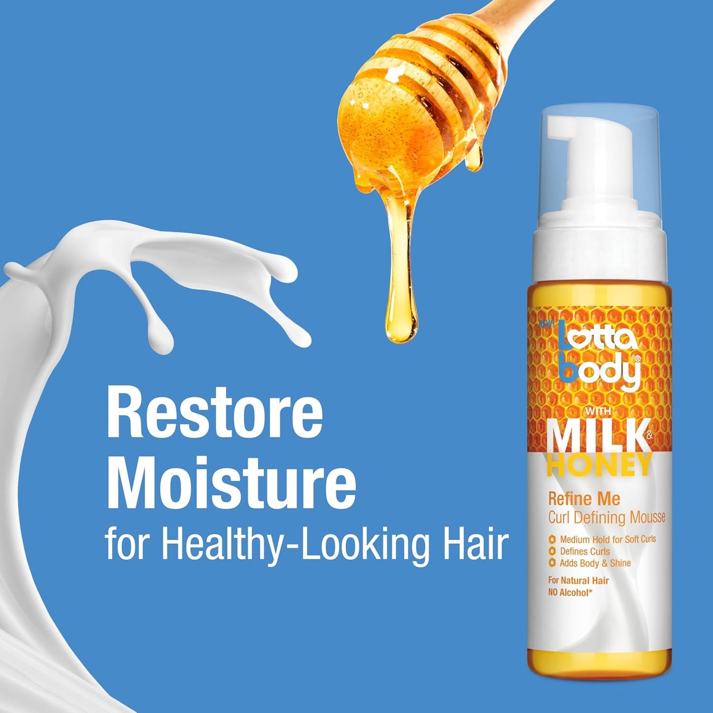 Lottabody_Refine_Me_Curl_Defining_Mousse_with_Milk_&_Honey,_Lightweight,_Moisture-Rich_Frizz-Control_Styling_Mousse_for_Softly_Defined_Natural_Curly_&_Coily_Hair,_7_oz