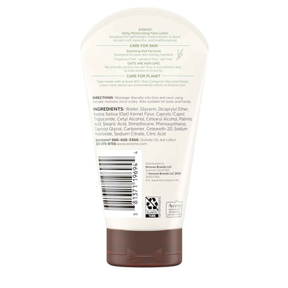 Aveeno Daily Moisturizing Face Lotion with Soothing Prebiotic Oat, Lightweight Non-Greasy Facial Moisturizer for Normal to Dry, Sensitive Skin, 24-Hour Moisture, Fragrance-Free