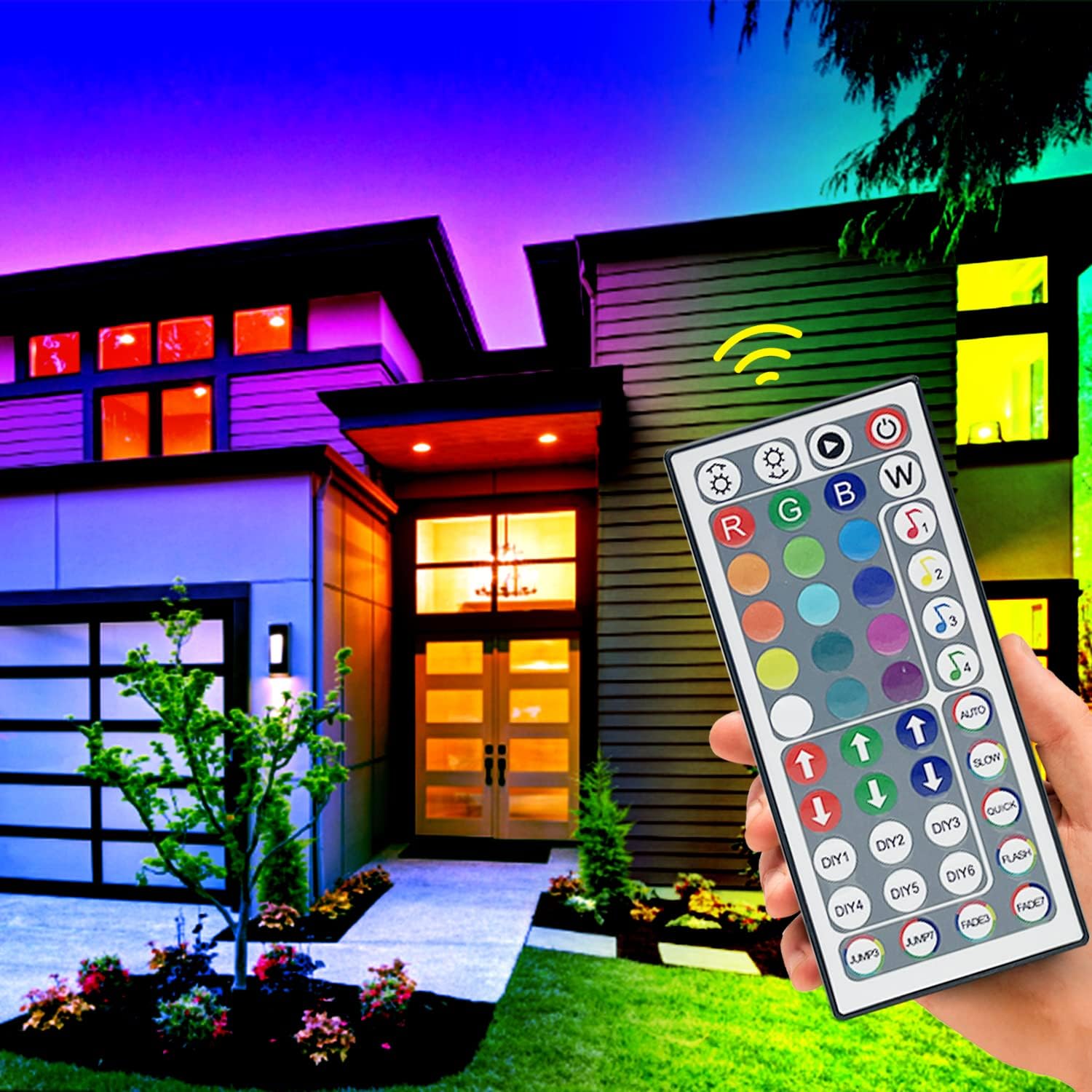 KEXU_44_Key_RGB_LED_Strip_Lights_IR_Remote_Control,Remote_Receiver_for_RGB_LED_Light_Strip,_24V_Power_Adapter_for_LED_Lights_for_Bedroom