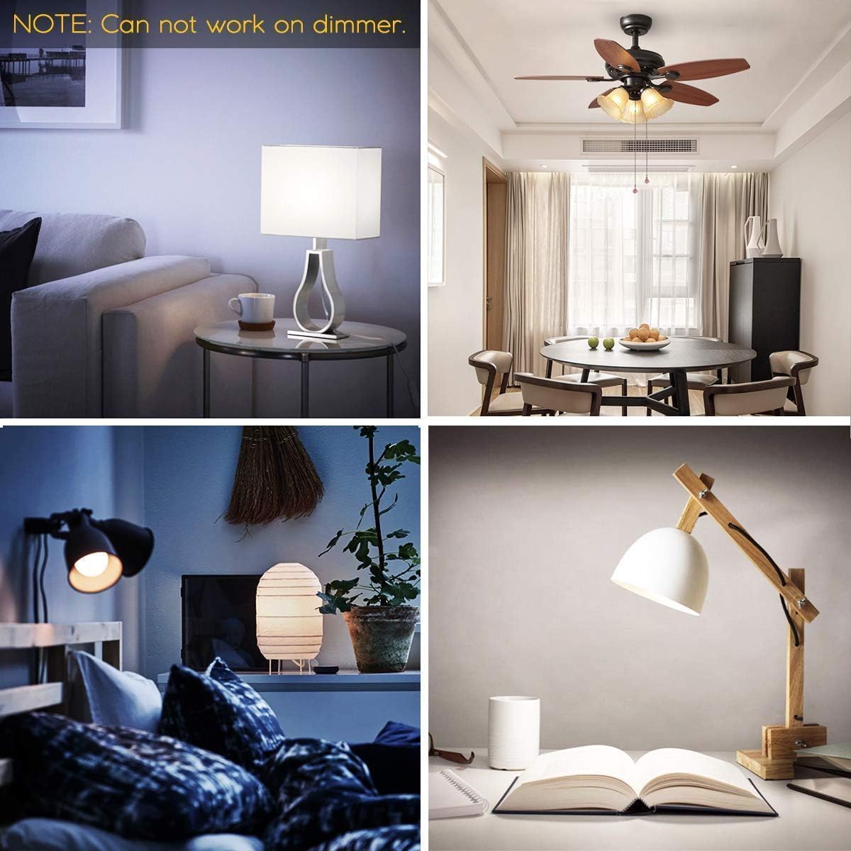 ILC_RGB_LED_Light_Bulb,_Color_Changing_40W_Equivalent,_Daylight_White,_450LM_Dimmable_5W_E26_Screw_Base_RGBW,_Mood_Light_Bulb_-_12_Color_Choices_-_Timing_Infrared_Remote_Control_Included_(4_Pack)